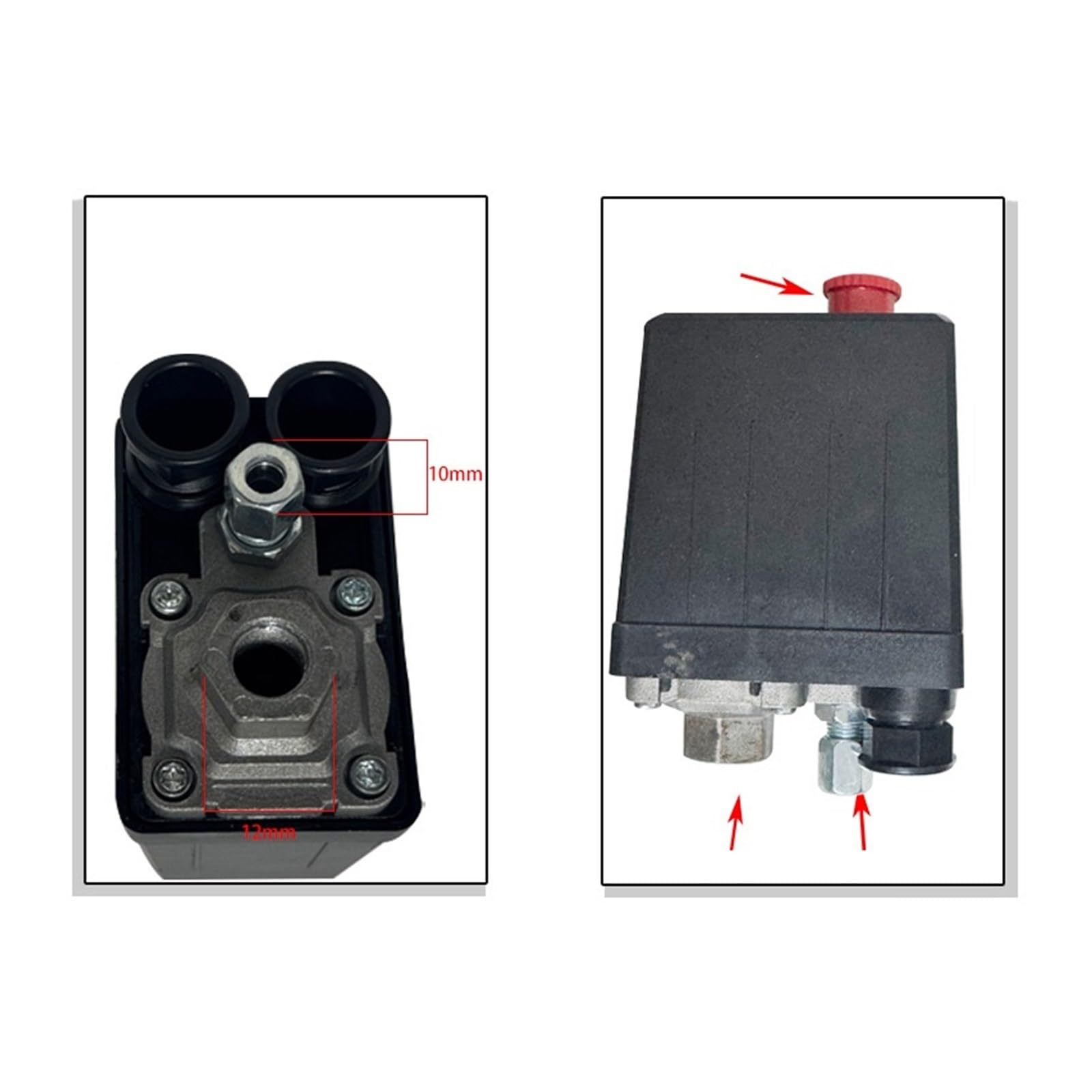 Regulator ciśnienia, 2 Szt. Przełącznik Ciśnieniowy, Sterownik Sprężarki Powietrza 20A 220 V, Zespół Pompy 0,5-0,8MPA 5-8BAR 90-120PSI, do pistoletu natryskowego