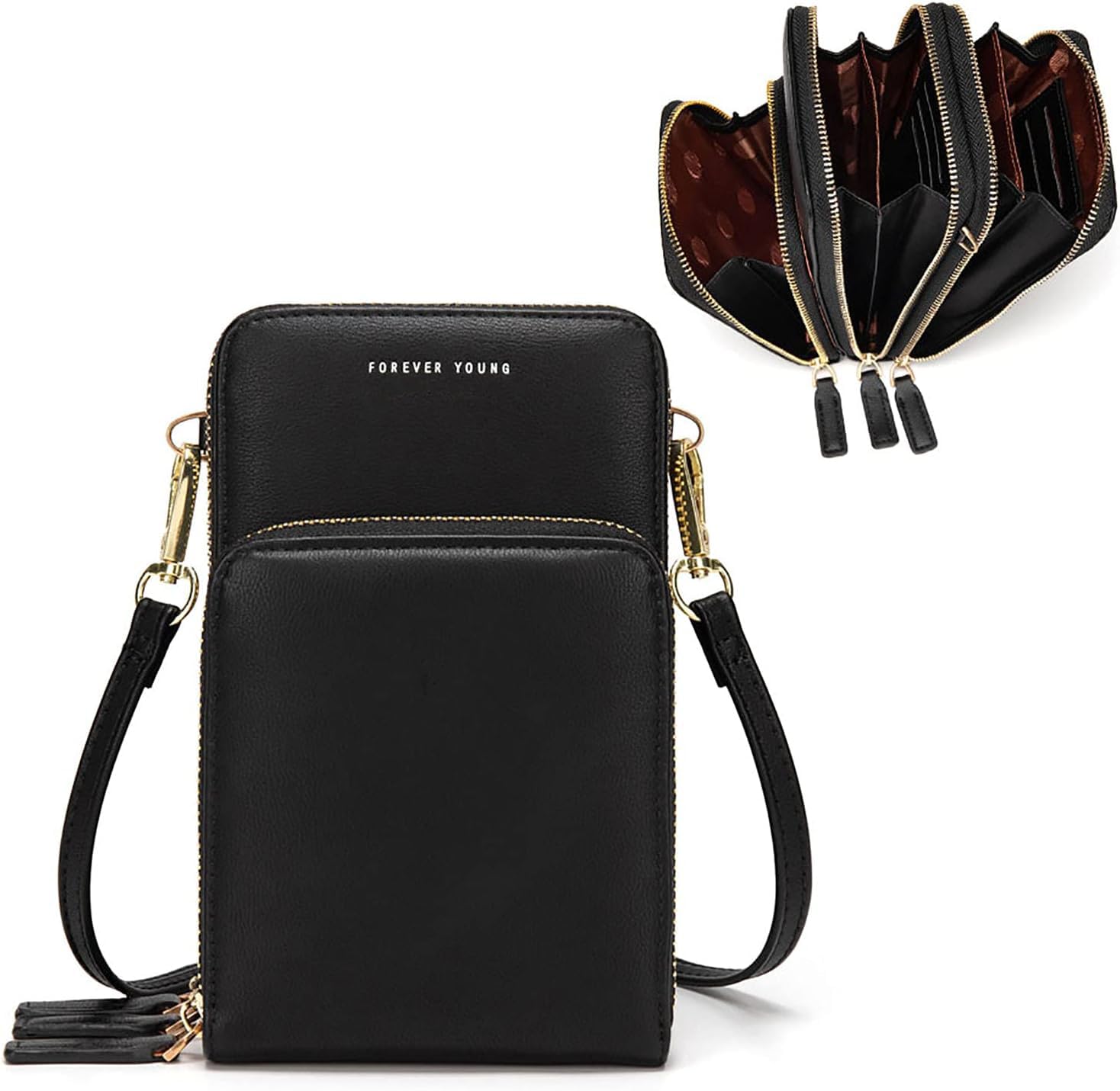 Small Crossbody Cell Phone Bag for Women Mini Over Shoulder Handbag Purse with Credit Card Slots-image-46