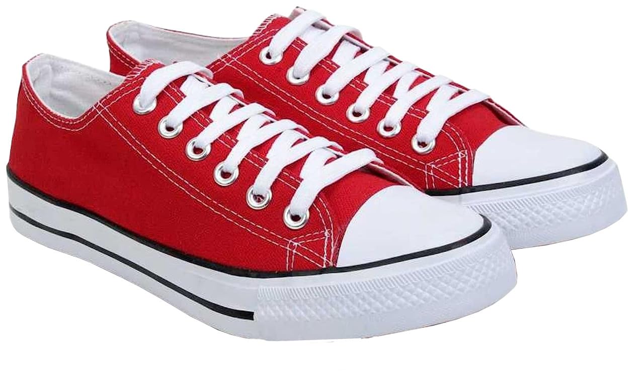 TRACES Stylish Trendy Lightweight Red Canvas Casual Sneaker Shoes for Womes & Girl,(3 UK) (B0B5VG5JQC) Amazon Price History, Amazon Price Tracker