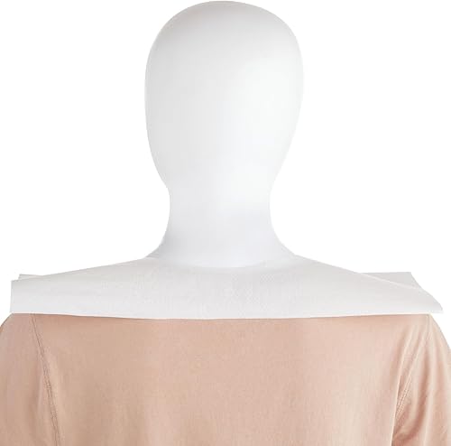 Miniatura 6 de Baberos desechables para adultos, paquete de 100 unidades, color blanco, 15.5 x 23.6 pulgadas, mezcla de papel absorbente y plástico para protección