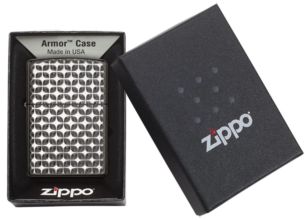 Zippo Accendino Antivento Heart Dagger Tattoo Design 48617 Black Crackle a Benzina Ricaricabile - Taglia Unica, Grigio