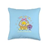 Mr. Men Little Miss Egg Hunter-Mr. Happy and Little Miss Bad Throw Pillow, 16x16, Multicolor