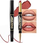 evpct 1Pcs Rose Gold Metallic Lip Liner and Lipstick Set Kit for Women Lips Kit with Lip Liner Lip Stains Long Lasting Waterproof 24 Hour Lipstick and Lip Liners Combo Lipliners Pencil Set 07