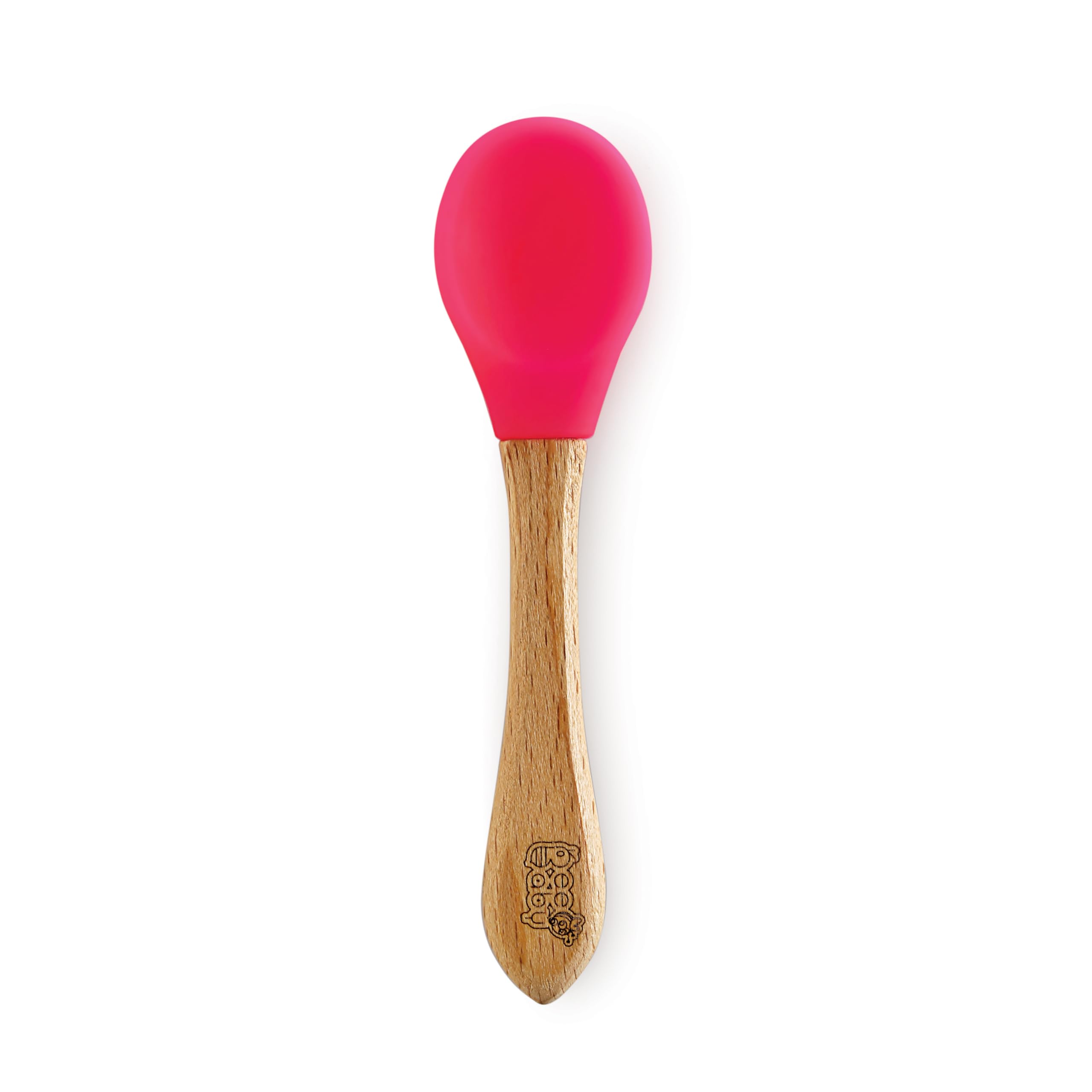 BeeBaby Nurture Bambu Wooden and Silicone Baby Feeding Spoons. 100% BPA Free Silicone Tip Weaning Spoons for Kids & Toddlers. Food Grade, Infant & Environmental Safe 6 Months+ (Nurture - Pink)-picture-6
