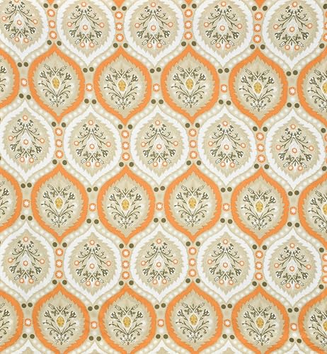 Image of KAWI Single Bedsheet Elastic Fitted (72 inchX 48 inch Size Mattress) Soft Glace Cotton Single Bed Size with 1 Pillow Cover - Peach Floral Colour