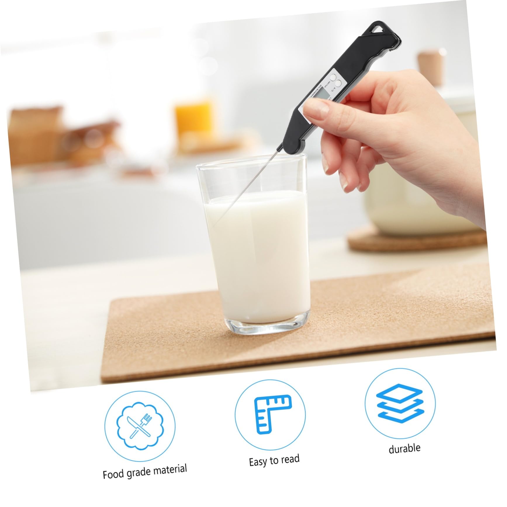TOPBATHY 3pièces Thermomètre Numérique Inoxydable Pour Viande Et Cuisine Mesure Rapide Secondes Pour Bbq Camping Et Cuisine Domestique