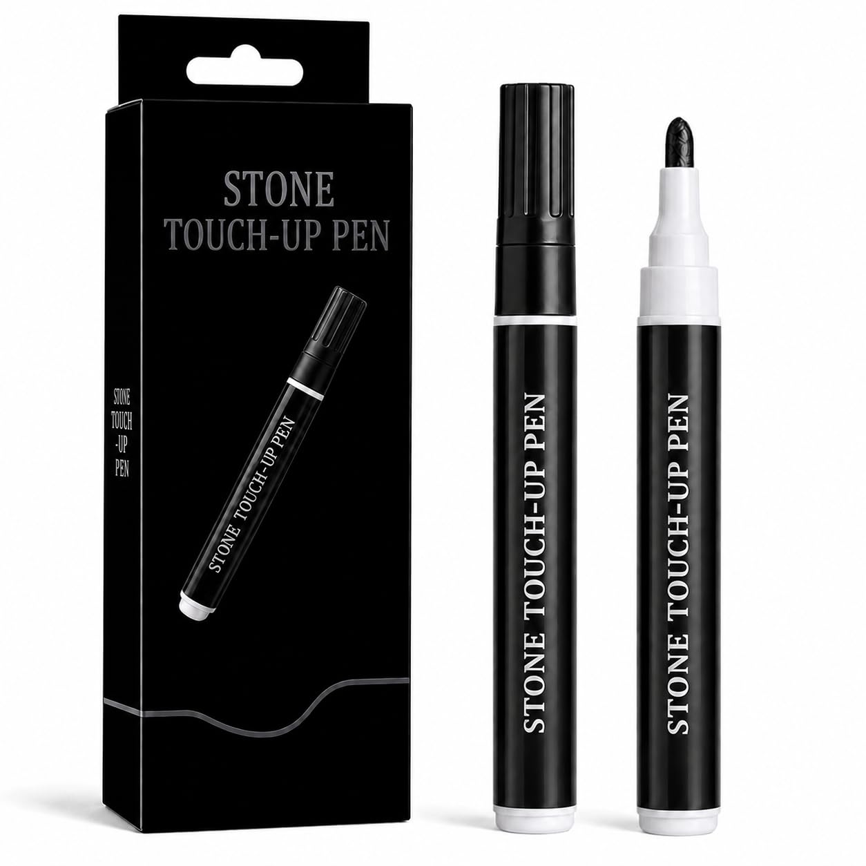 DVDVBOOM 2pcs Tombstone Marker Pen, Permanent Marker Pens for Grave, Waterproof Strong Coverage Restoring Faded Grave Inscriptions, Touch-up Pen for Gravestone Lettering Memorial Inscriptions (Black)