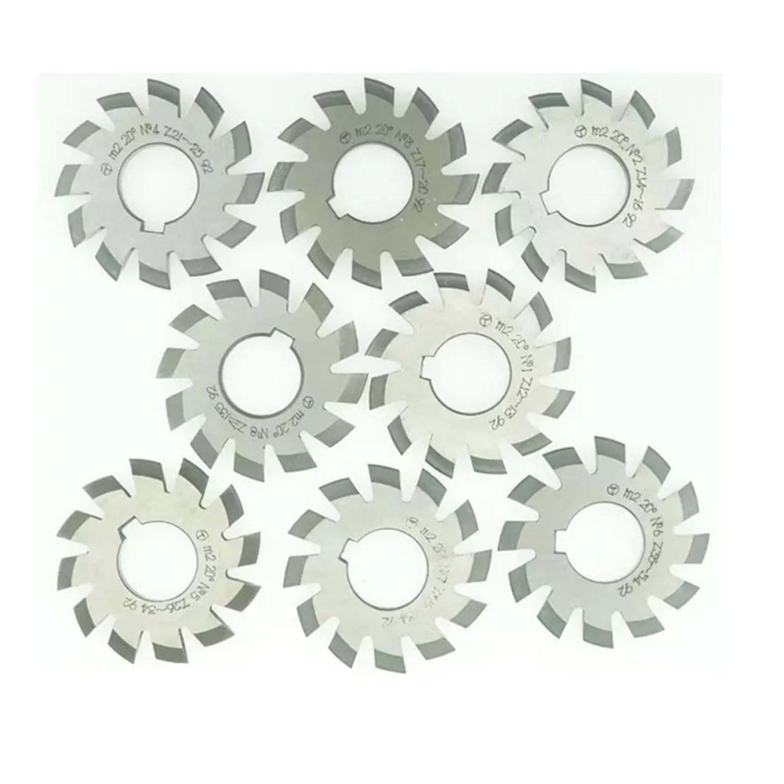 M0.3 M0.5M0.8 M1 M1.25 M2 M2.5 M3 M4-M10 Modul PA20 Grad NO.1-NO.8 Zahnradschneidwerkzeuge(M0.7,NO.7)