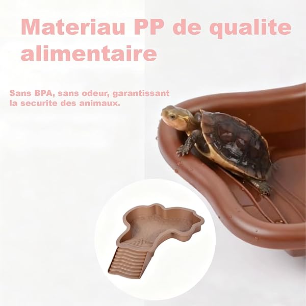 Générique Abreuvoir Tortue Terrestre - Piscine pour Tortue avec DéTachable Rampe, 35x28.5x4.3cm, Bassin pour Tortues, pour Tortues, LéZards, Gecko Et Amphibien. (A) - 4