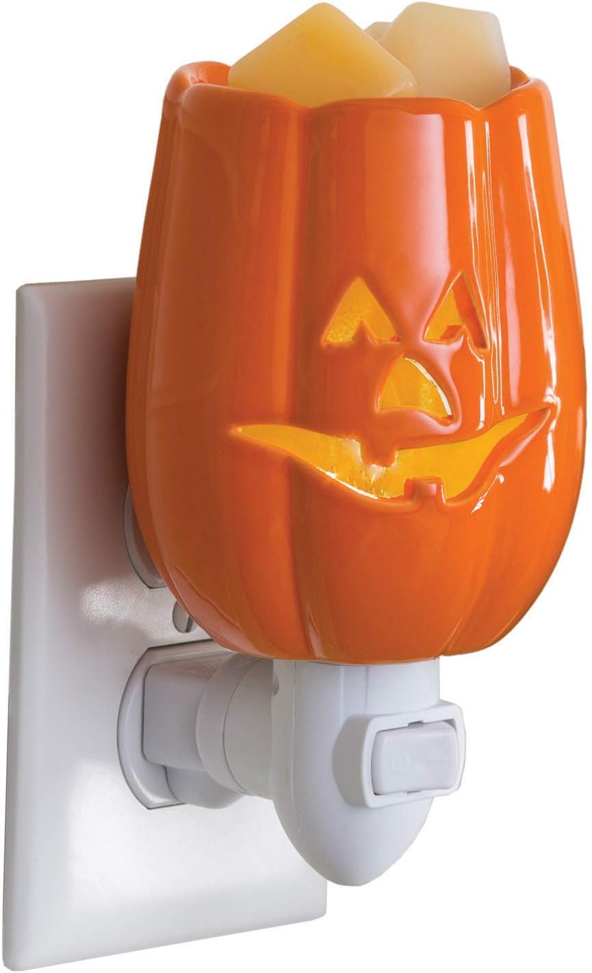 CANDLE WARMERS ETC Pluggable Fragrance Warmer- Decorative Plug-in for Warming Scented Candle Wax Melts and Tarts or Essential Oils, Jack O'Lantern