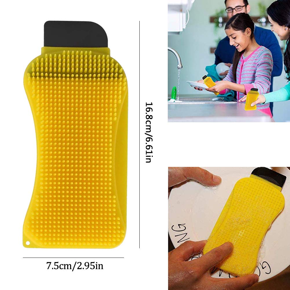 Estropajos De Silicona Antibacterianos (3 Piezas) - Para Lavar Platos, Sartenes Y Cristal, Flexibles, Reutilizables Y Aptos Para Alimentos