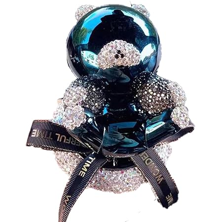 Sisliya Car Ornament Cartoon Artificial Diamond Bear Car Dashboard Decor Creative Car Accessories (GREEN)