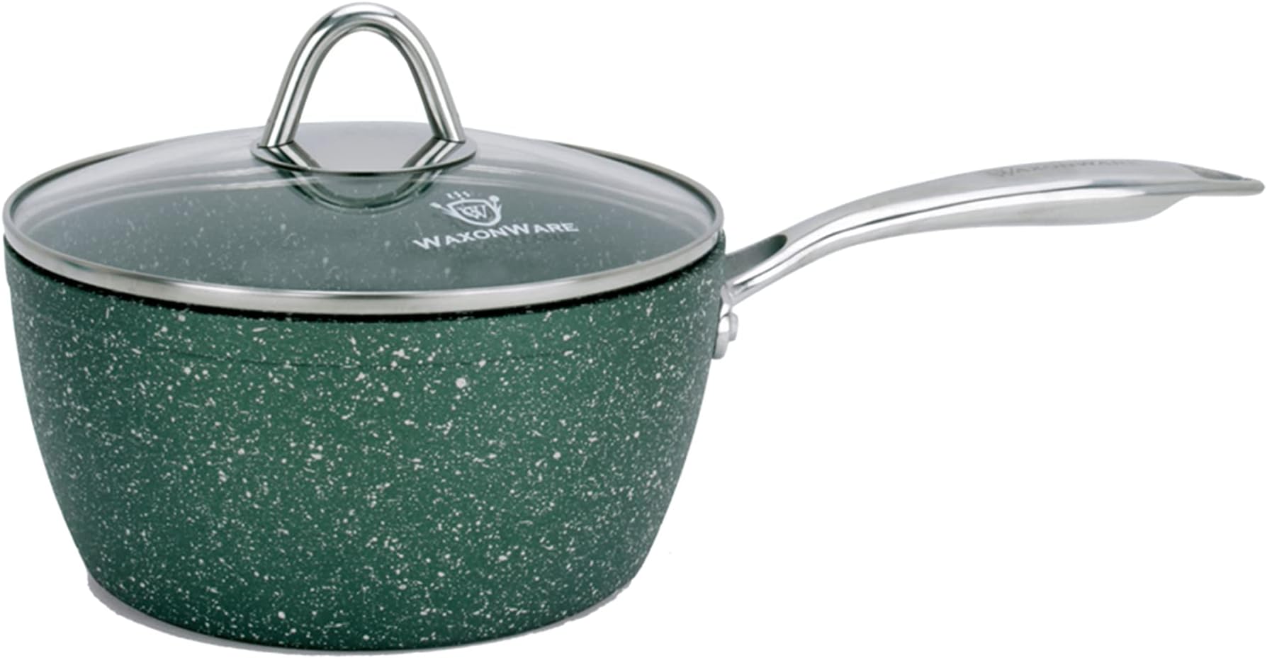 WaxonWare 2.5 Quart Stone Nonstick Saucepan With Glass Lid