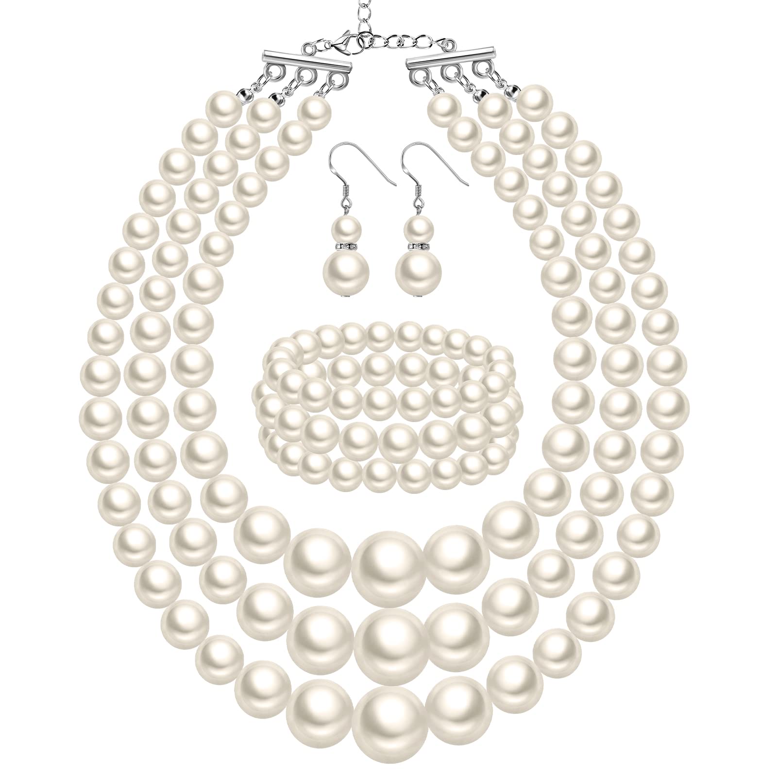 Haysandy Retro Layered Pearl Jewelry Set