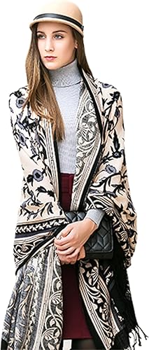 Miniatura 195 de DANA XU Manta de pashmina extragrande 100% de lana merina, bufanda de viaje, bufanda de cachemira para mujer, otoño e invierno, chal de gran