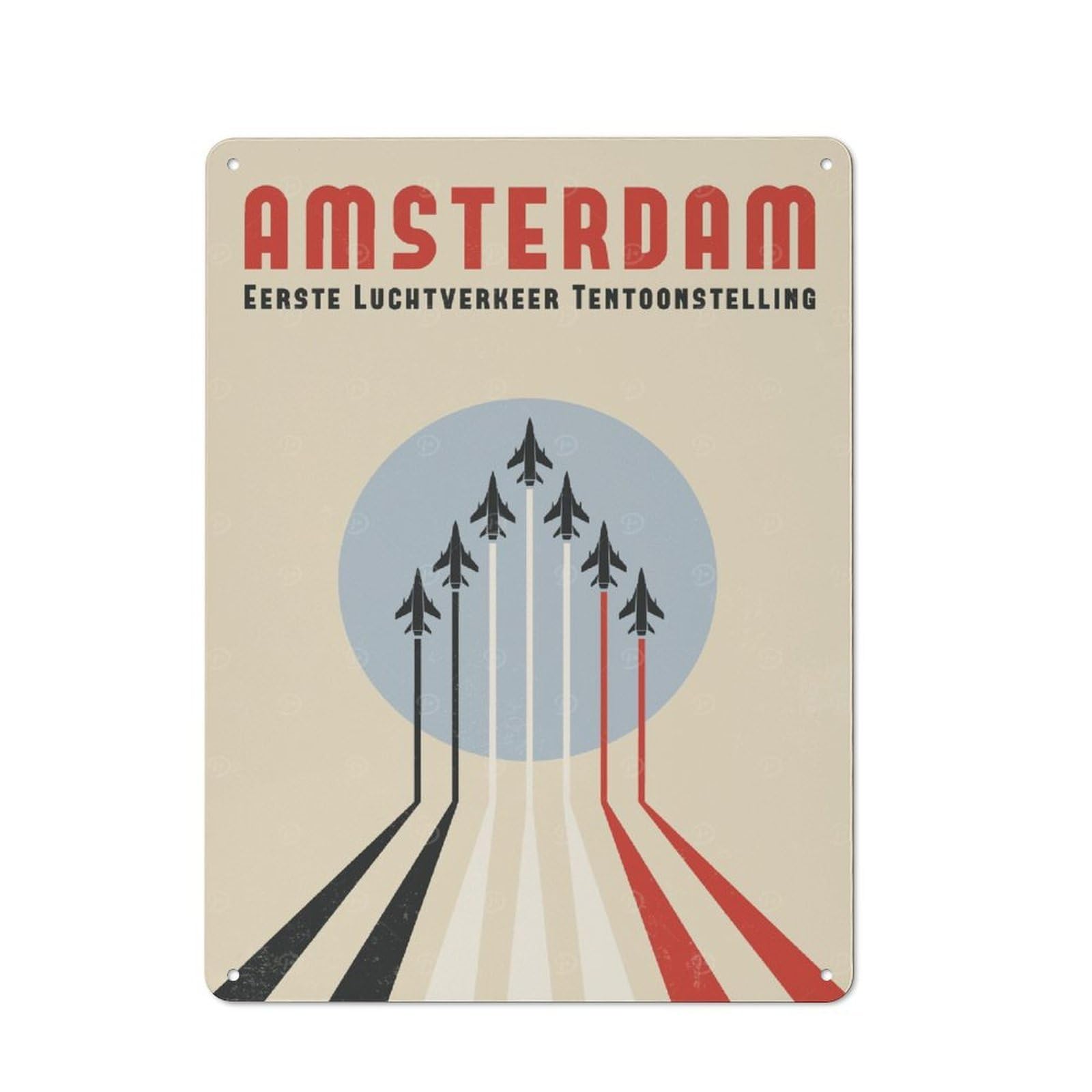 Junmoney Style-11 Amsterdam Fly Fest Everyday Metal Wall Decor 40X30cm, Vintage Metal Sign For Hallway, Home Bar, Garage Or Study