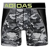 adidas Men's Climacool Mesh Single Boxer Brief Underwear, Grey Prime Camo/Black/Semi Solar Slime, Large