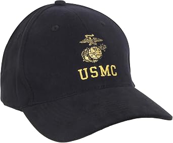 قبعة Rothco USMC مع شارة النسر والكرة الأرضية والمرساة - قبعة بيسبول مرخصة رسميًا