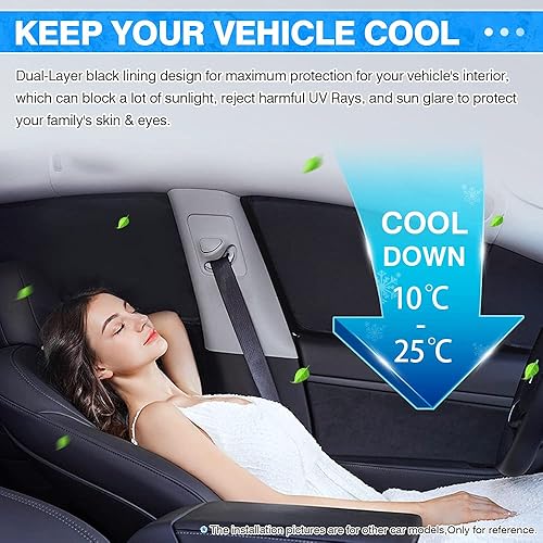 Miniatura 4 de T TGBROS Parasol de privacidad personalizado para Toyota RAV4 2013-2018, accesorios para parabrisas de ventana lateral y trasera, juego completo de