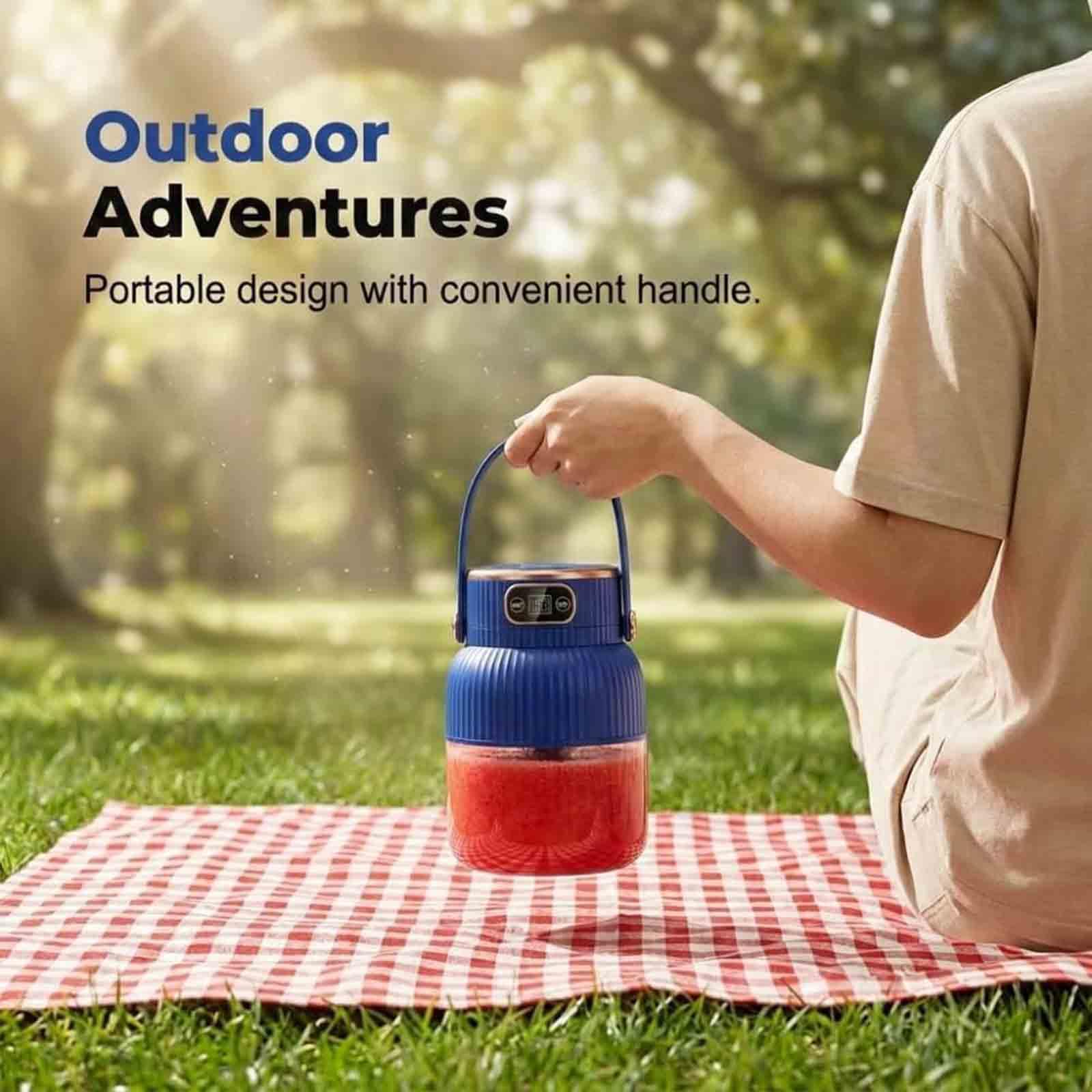 Frullatore Portatile per Smooťhie, Blender da Viaggio 600 ml, Frullatore per Succo di Frutta e Spremiagrumi Ricaricabile USB con Display Digitale, for Gym/Travel/Kitchen