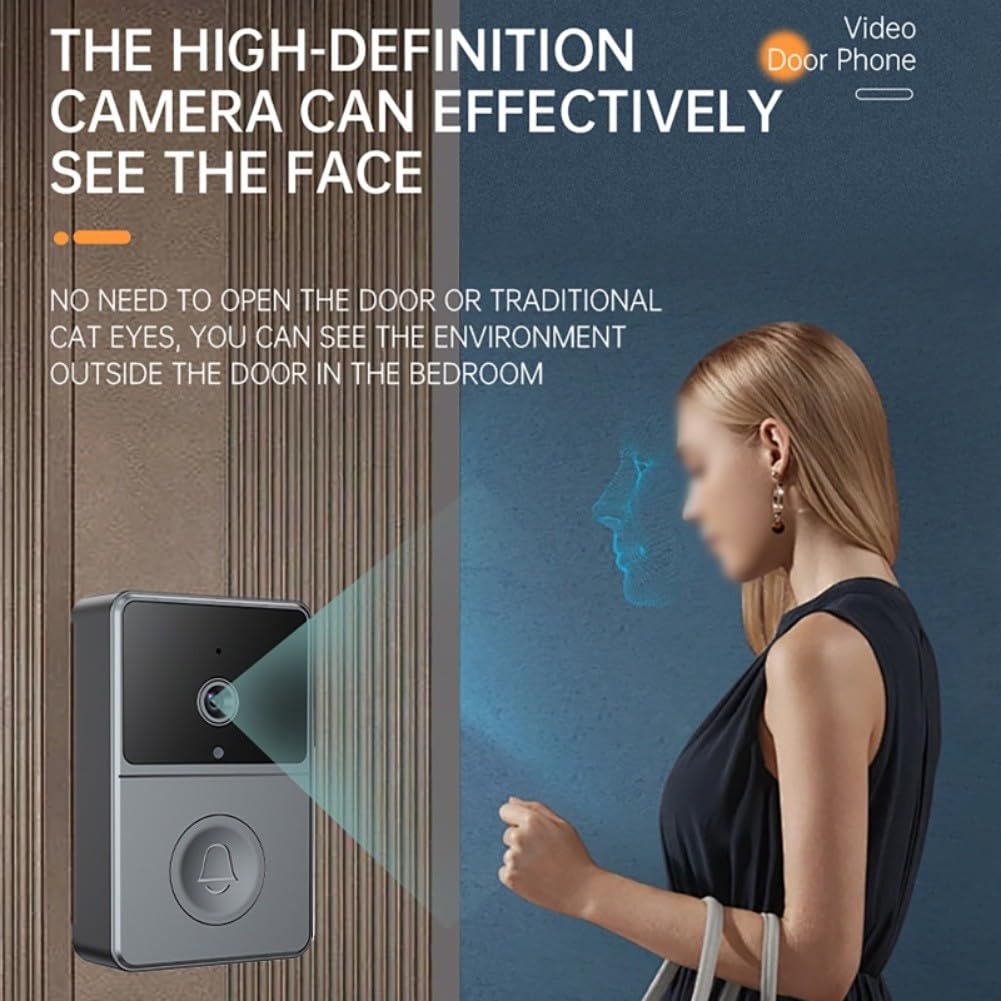 Sonnette vidéo sans fil avec écran IPS de 4,3 pouces et caméra HD grand angle de 170 °, interphone audio bidirectionnel pour la surveillance de la sécurité à domicile, sonnette extérieure étanche IP65