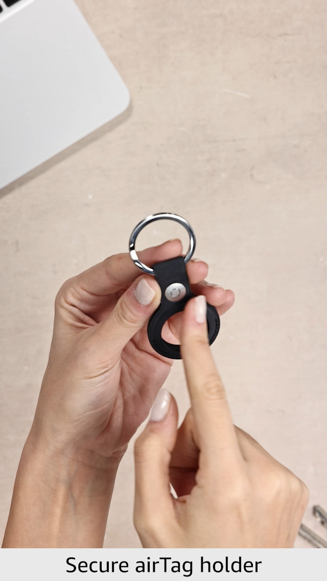 Apple AirTag FineWoven Key Ring - Black ​​​​​​​ : Amazon.co