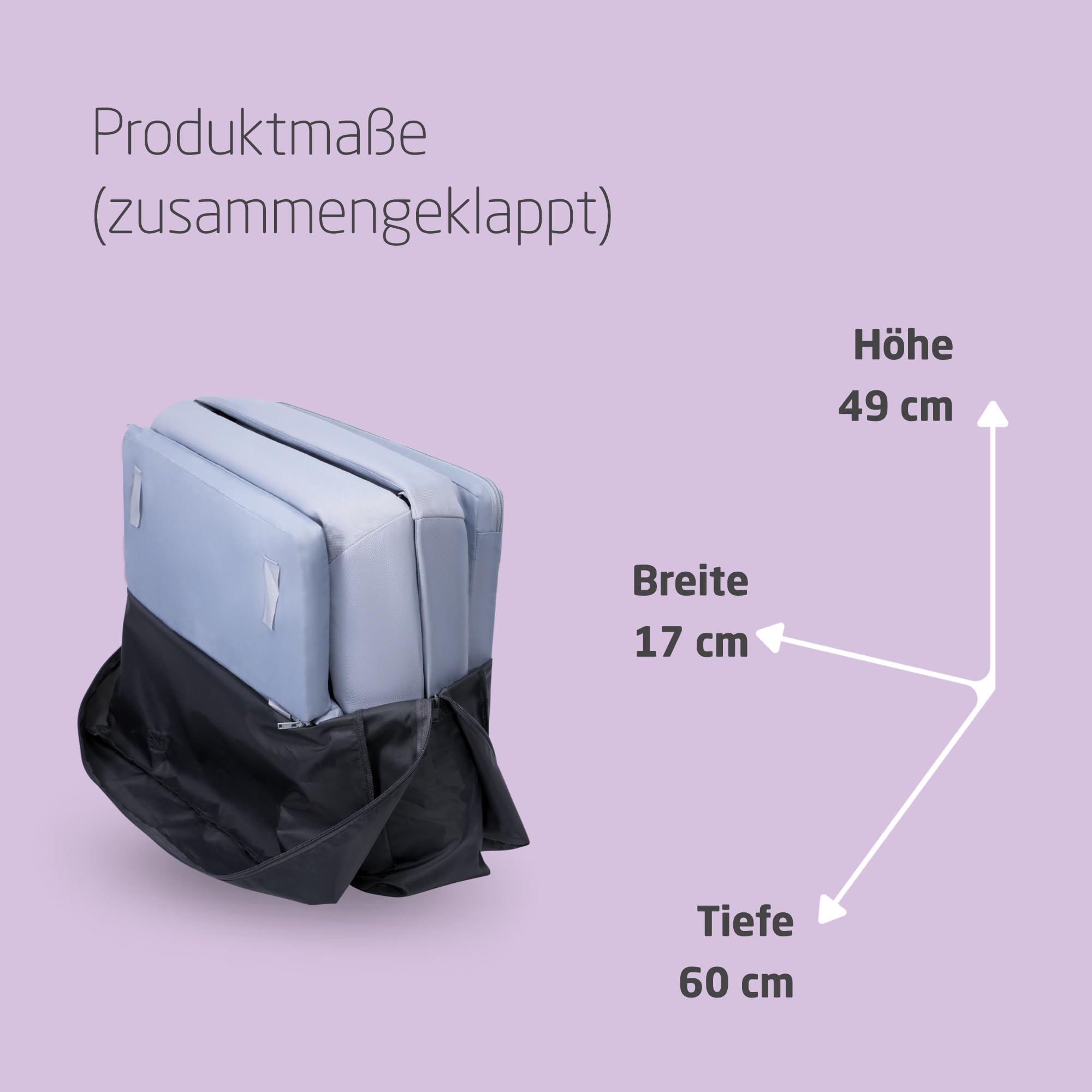 Maxi-Cosi Iris2, 2-in-1 Reisebett Baby, 0-3 Jahre, 0-15 kg, Kompaktes Reisebettchen, 2 Ebenen, Seitliches Einstiegsfenster, Faltbar & Leicht, Matratze Erweiterbar, Umweltfreundlich, Essential Grey