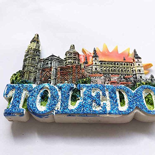 Calamita da Frigorifero con cattedrale di Toledo Spagna 3D, Souvenir da Collezione Regalo per casa e Cucina, Adesivo Magnetico Toledo Spagna