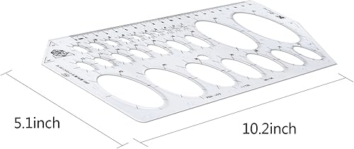 Miniatura 2 de Matemáticas de plástico transparente regla métrica elipse formas ovaladas dibujo plantilla plantilla