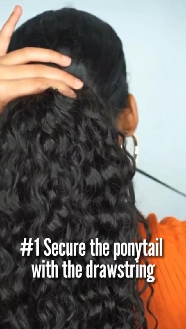 Amazon.com : XSASLYET Drawstring Ponytail Extension for  display picture 3
