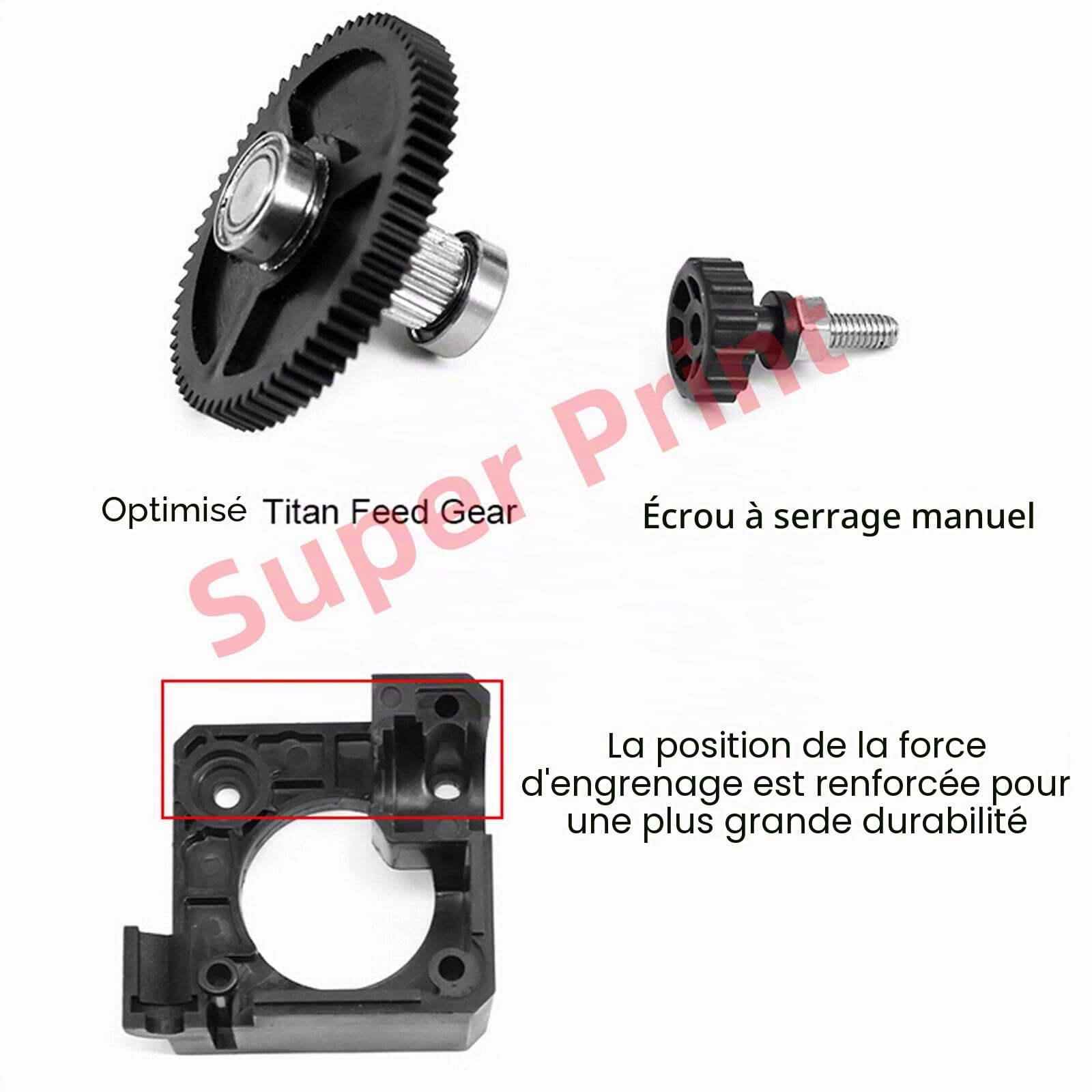 Titan Extruder,Extrudeuse en titane,3D Printer Titan Extruder Stock Feeder Compatible with V6 Hotend J-Head, CR10,Ender 3 Series Mega S X Series,1.75mm Filament.