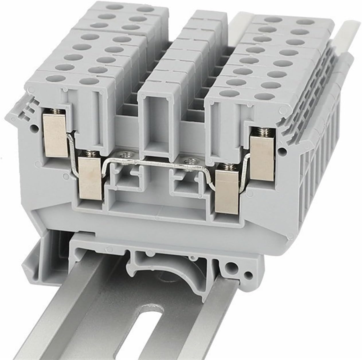 UDK-4 Screw Din Rail Terminal Block 2-Input 2-Output Wire Connector Feed-Through Connection 4-Connductor Electrical UDK4