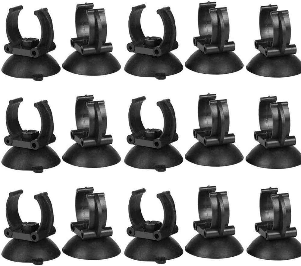 REFURBISHHOUSE Aquarium Heater Suction Cups Suckers Clips 33Mm Dia Holders Clamps For Fish Tank Accessories,15 Pack Black