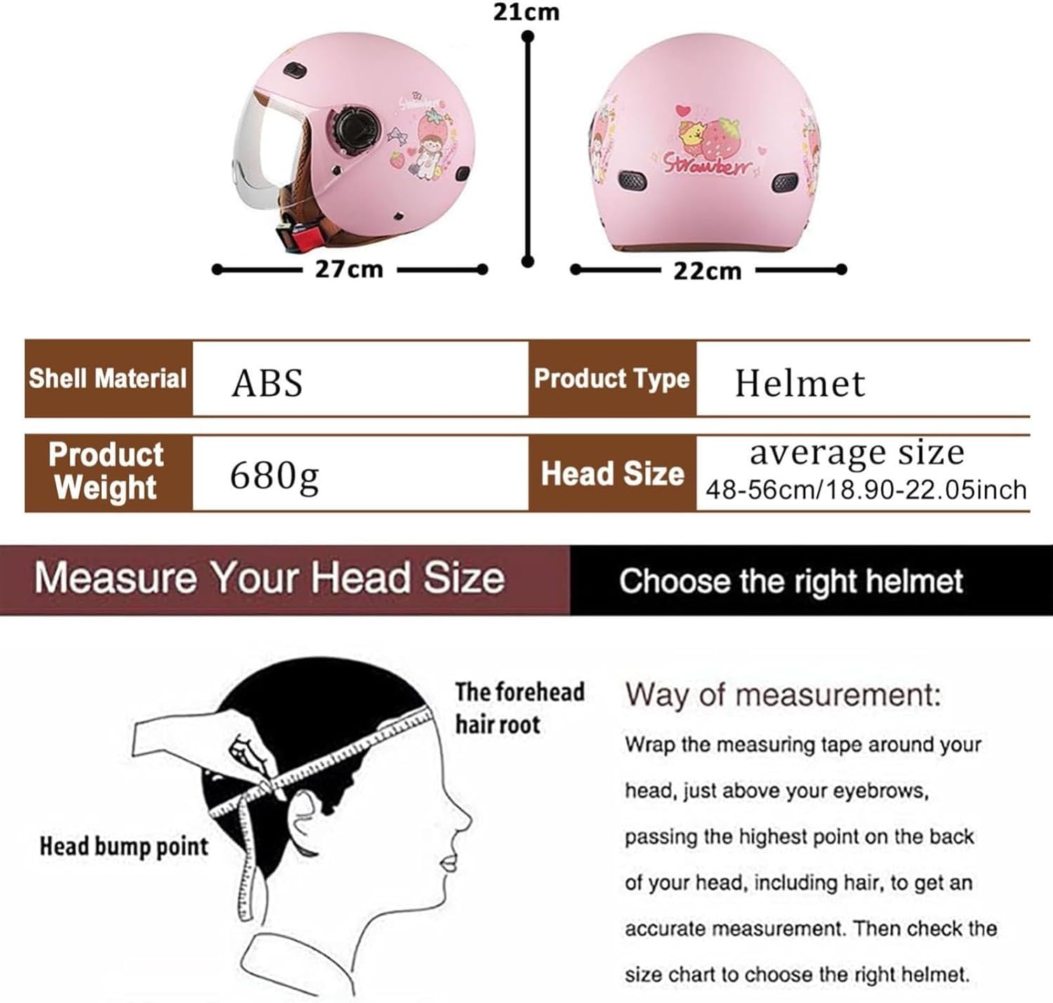 Casco for bambini 4-13 anni mezzo casco aperto, casco di sicurezza omologato ECE DOT for moto, scooter, quad