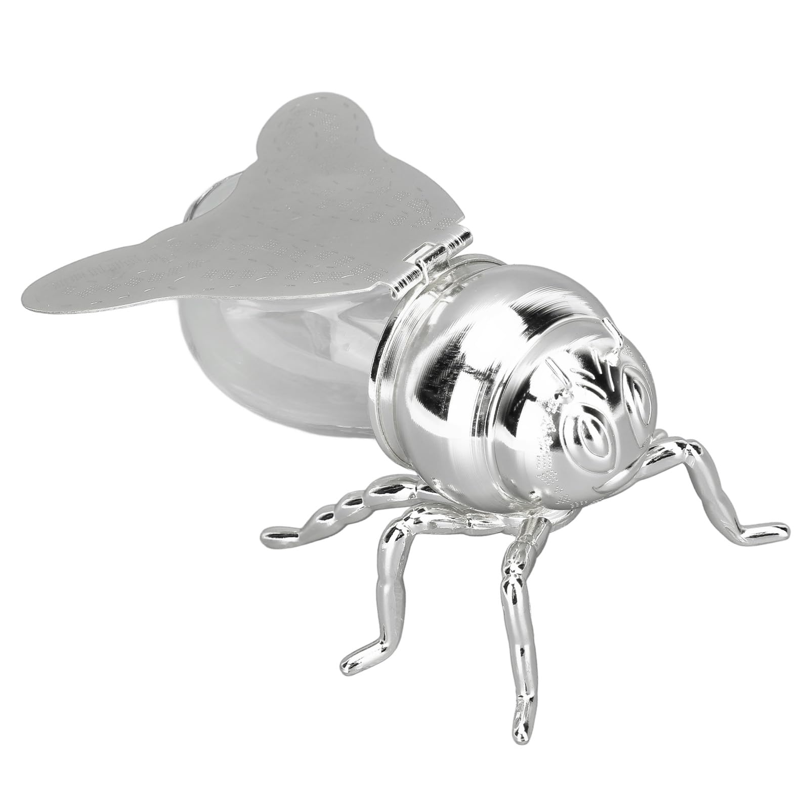 Bee Honey Jar, Glass Honey Pot Container Syrup Dispenser Crystal Condiment Pot Oil Spices Jar Bee Sugar Holder Bowl Cute Bee Statue Jar Container Novelty Honey Pot for Home