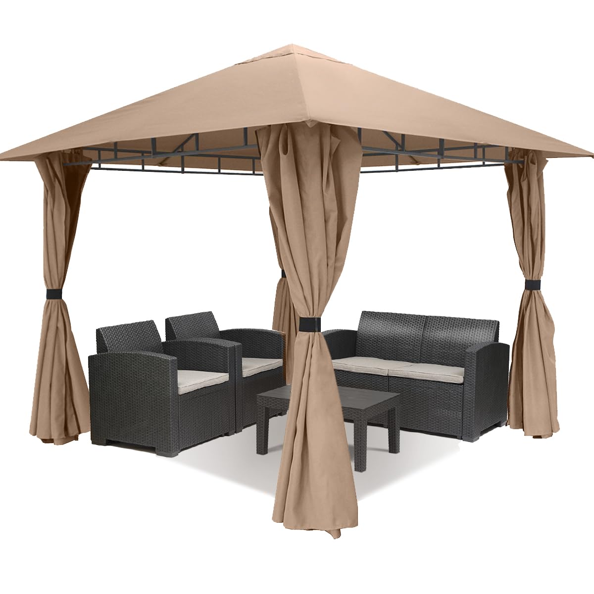 stabiles zelt 3x3 Sekey Garten Pavillon m Wasserdicht Stabil Partyzelt, Gartenzelt mit 4 Seitenteile Reißverschluss, 180g/㎡ Polyester (Khaki) Ontdek 46 Partytent versiering- K2: Beauty & Pflege Color:AKSEL Photochromic Clear Sports
