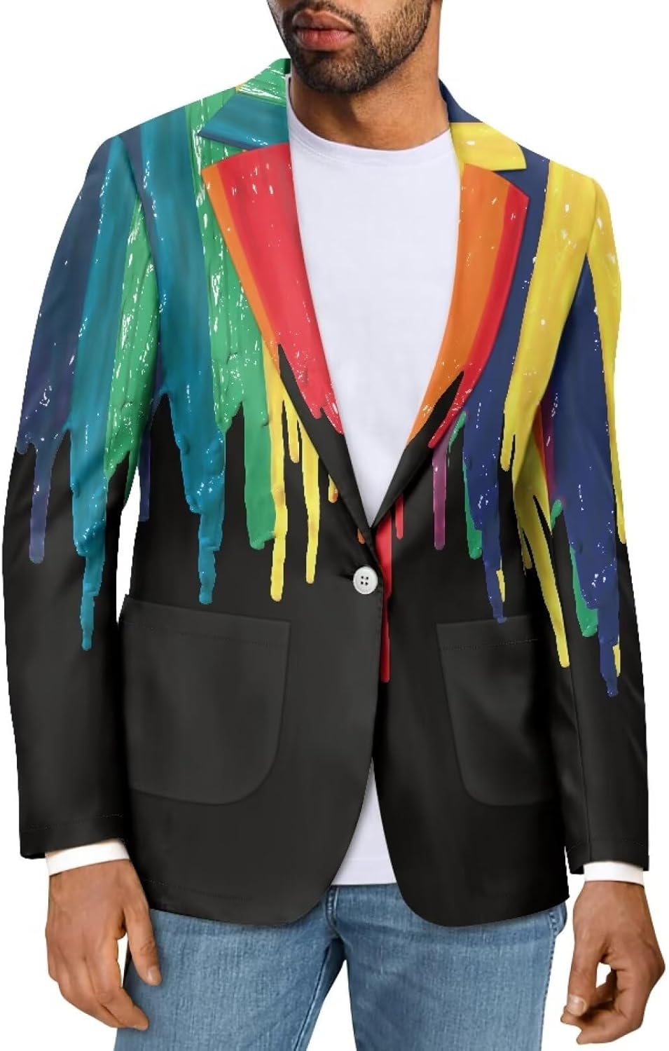 CLOHOMIN Men's Casual Blazer Lightweight Suit Jacket One Button Business Suit Jackets Coats