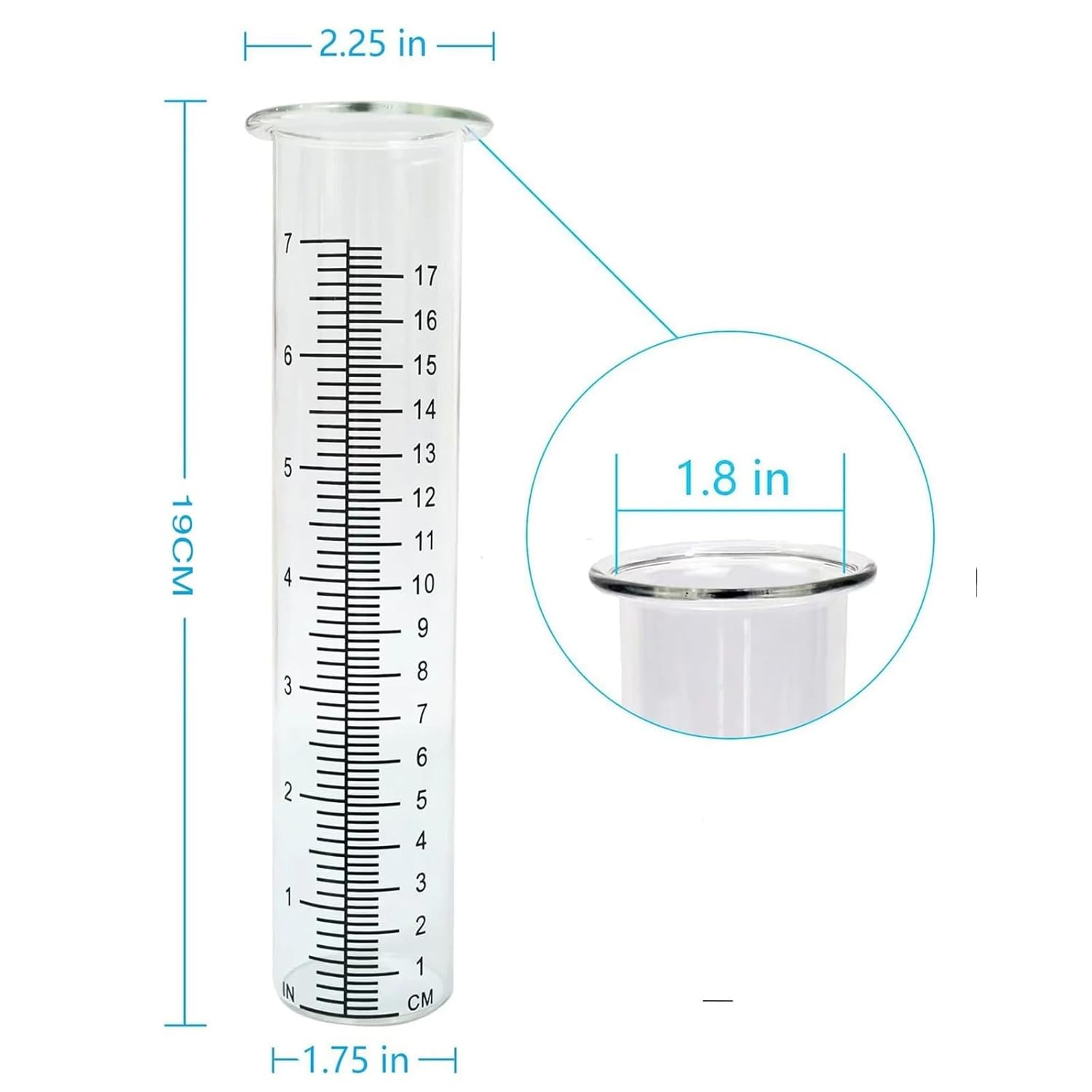 Outdoor Garden Rain Gauge Two Readings for Lawn Yard Use(1pcs,6 Inches)