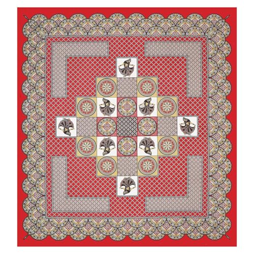 Image of UNIBLISS 100% Cotton Rajasthani Jaipuri Traditional Floral King Size Double Bed Bedsheet with 2 Pillow Covers - (Multicolor Bedsheets012)
