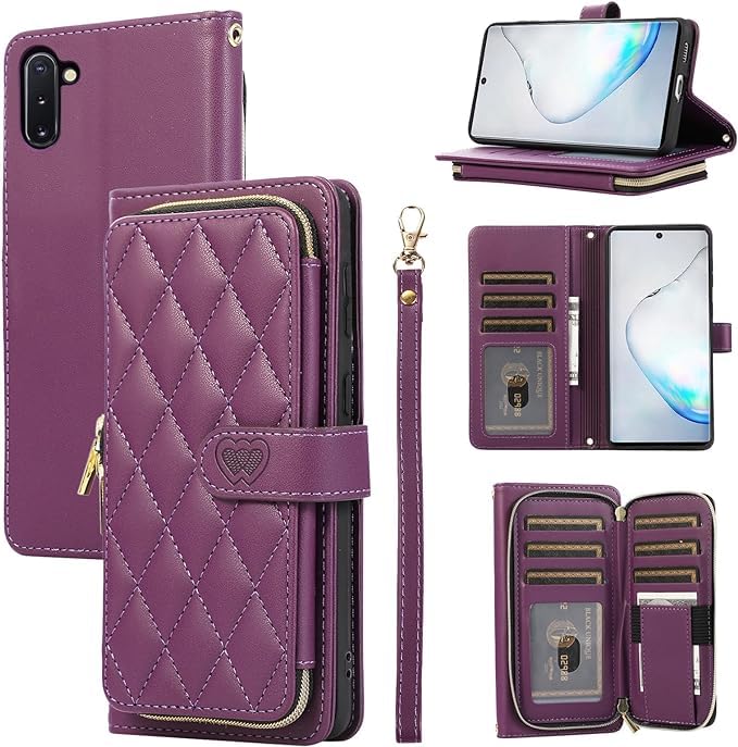 for Samsung Galaxy S24 Plus Case Wallet, 6-Card Holder, Dark Purple