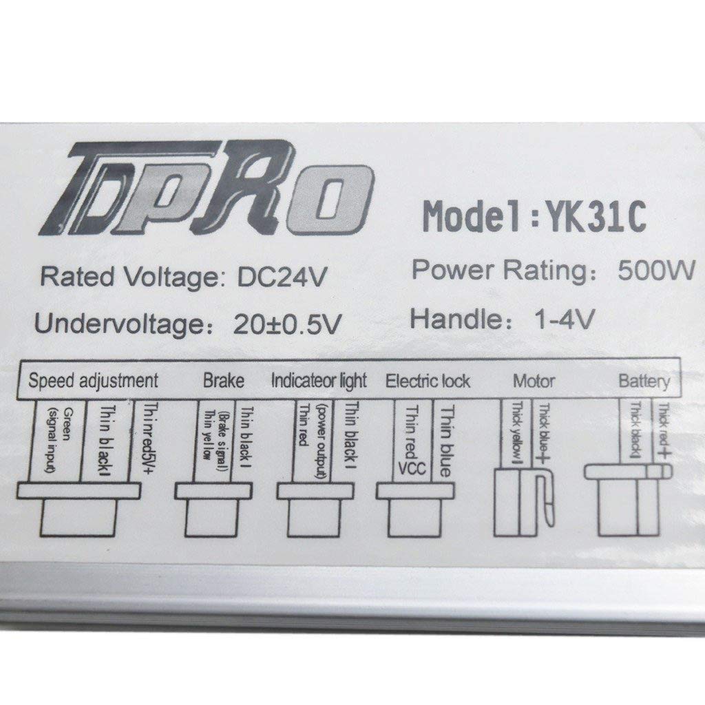 24V 500W Brushed Motor, MY1020 DC Brush Electric Motor & Bicycle Controller & Throttle Grip for Mini Bike Quad Go Cart E-Bike Scooter (25H-11T Chain Drive)