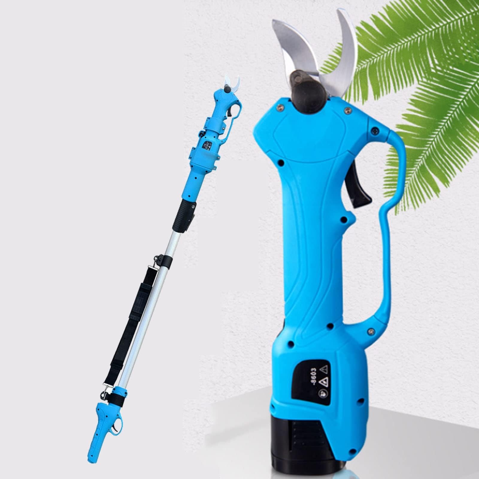Pruning Scissors 2.8cm Electric Pruning Shears Cordless Electric Secateur Lithium Battery Powered Gardening Branch Shears Rechargeable Without a Rod/Strap(Without rod 2 battery)