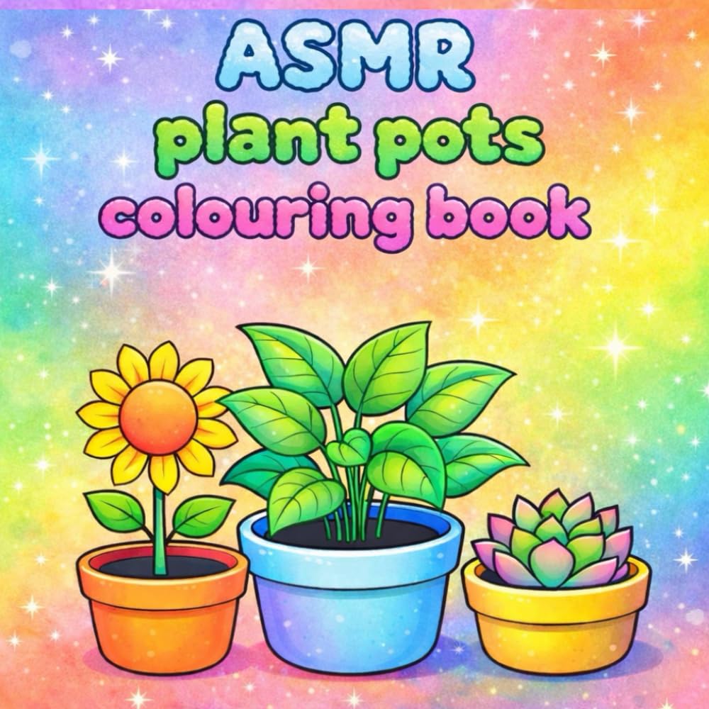ASMR plant pots colouring book: Relax, Color, and Grow – A Peaceful Journey Through Beautiful Plants