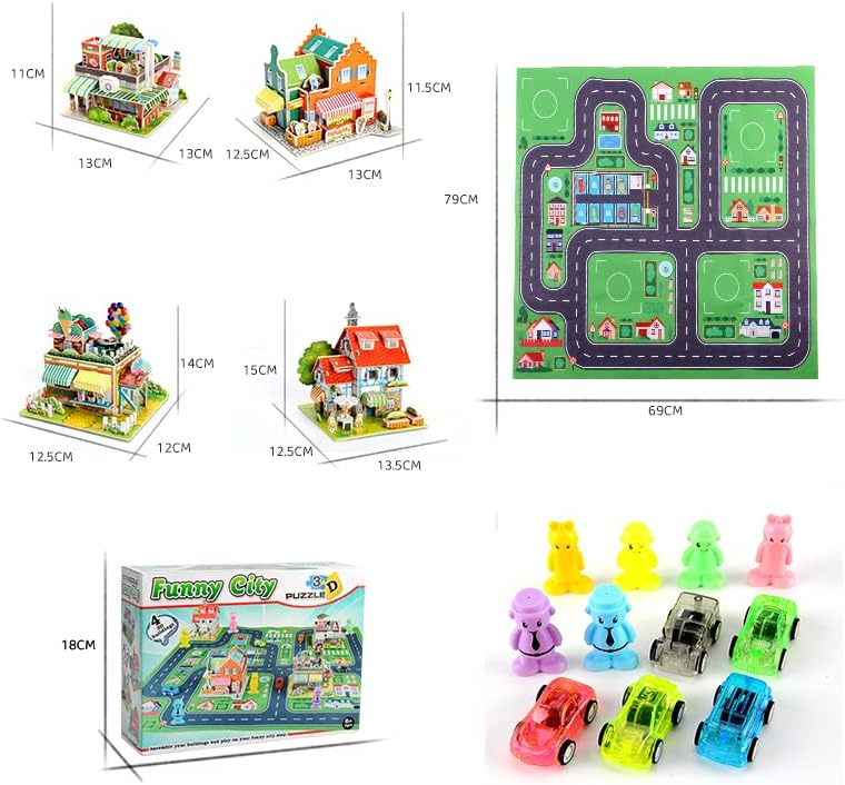 Miniatura 2 de Rompecabezas 3D para niños de 8 a 10 a 12 años, 5 vehículos de tracción hacia atrás, mini auto rompecabezas para niños, rompecabezas de papel