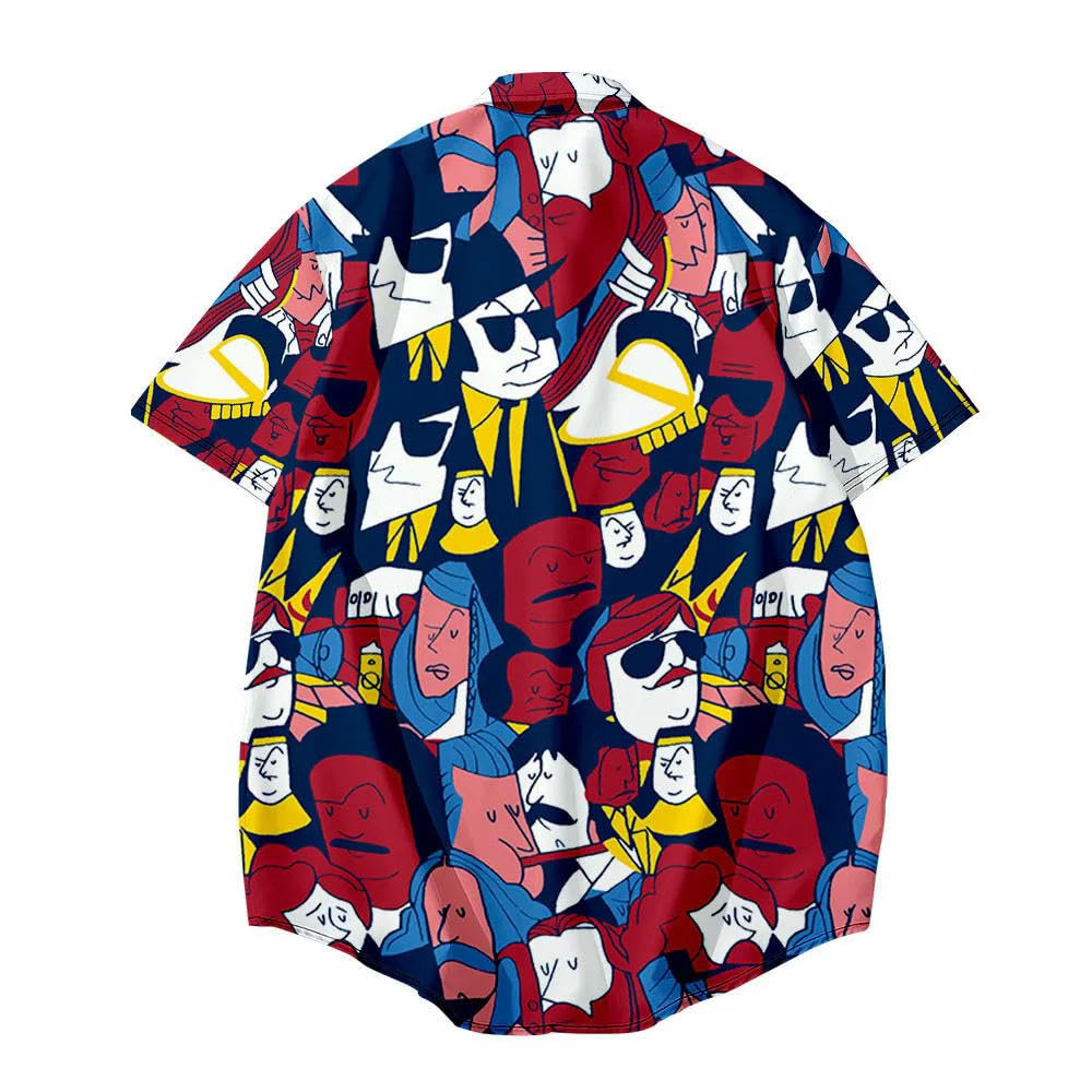 Hawaii Camisa Hombres Hawaiian Camisa Impreso Playa Solapa Camisa Casual Verano Manga Corta