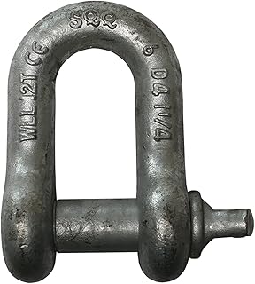 Indusco SH114IM03 Hot Dipped Drop Forged Galvanized Steel Screw Pin Chain Shackle, 24000 lbs Working Load Limit, 1-1/4