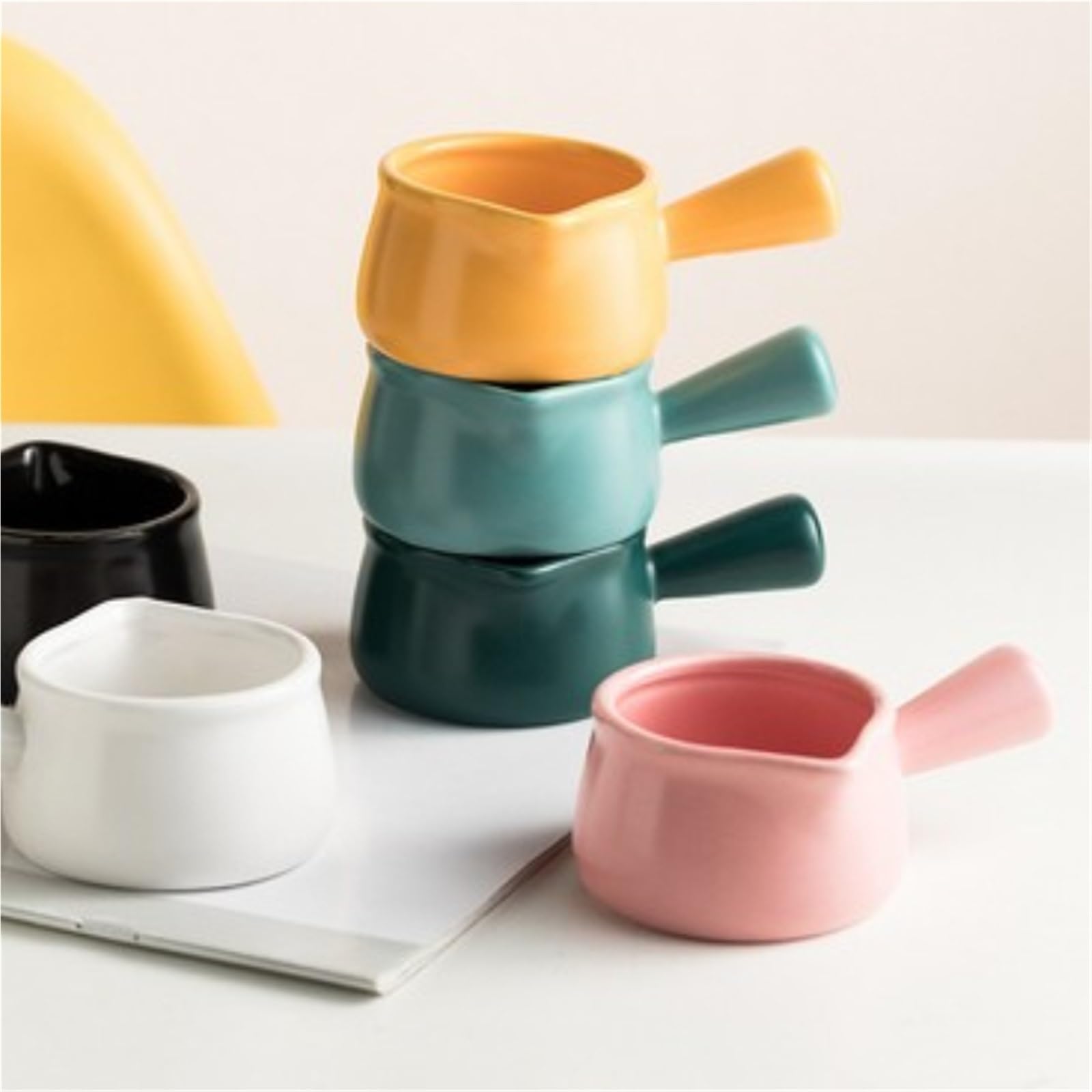 Milchkännchen, Soßenschüssel, Wasserbecher, Kaffeesahne, Zucker, Soße (2 Stück, 80 ml), multifunktionale Keramik-Gewürzschale, Essig