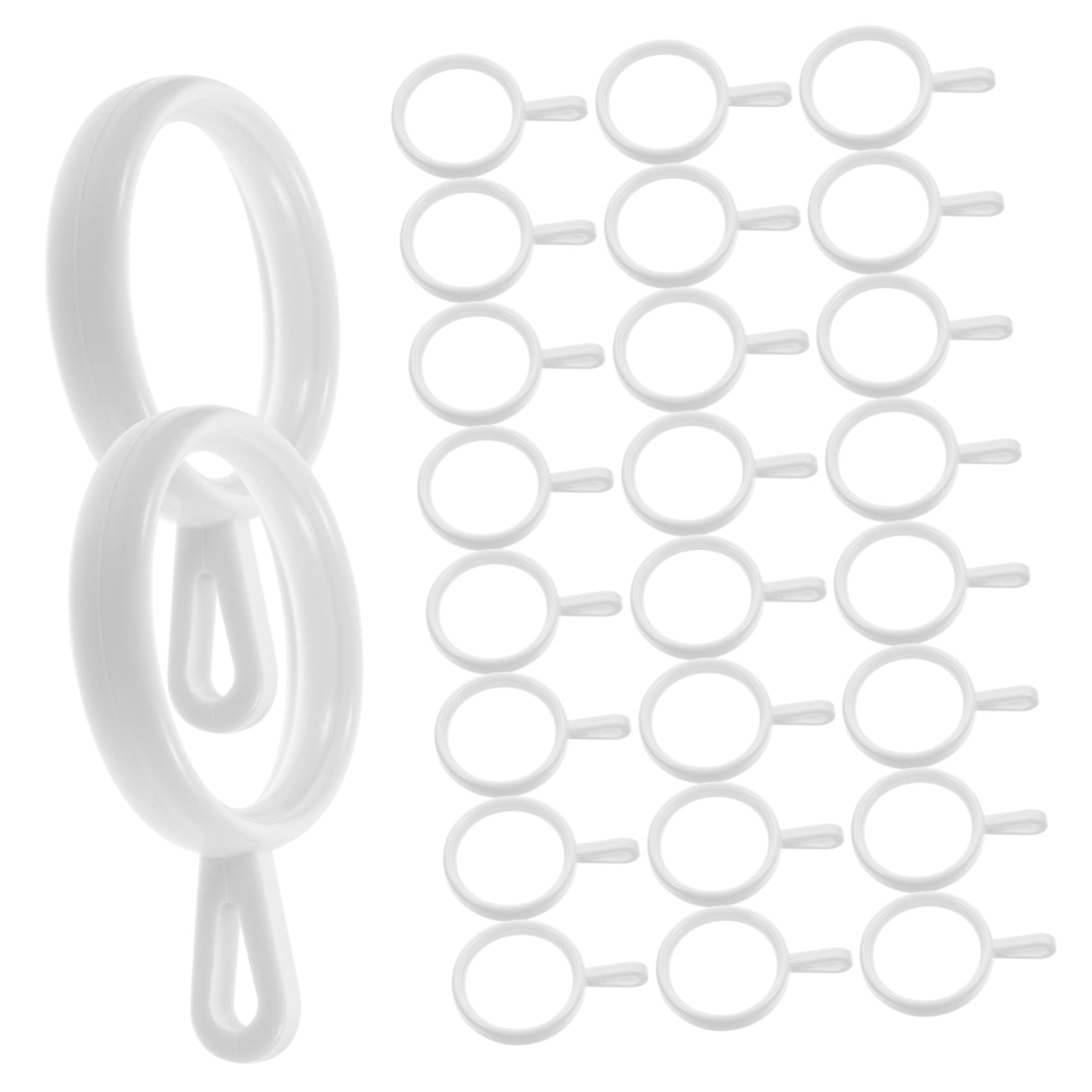 Anneaux à Œillets de Fixation 190 Pièces, PP Blanc, pour Tringle