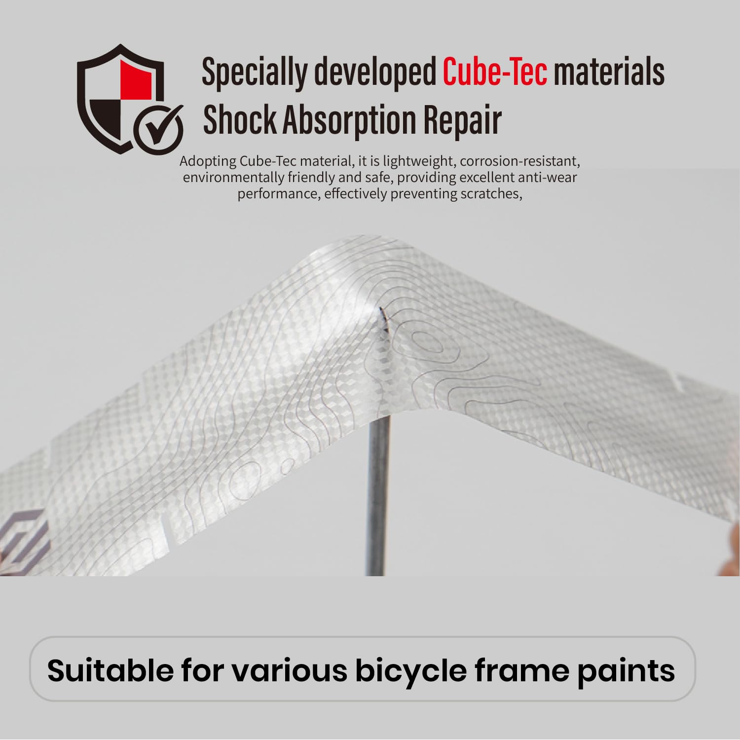 Chooee Lot de 20 films de protection pour cadre de vélo de course/Gravel - Pour tube supérieur et inférieur, roue arrière et fourche inférieure - Noir et transparent