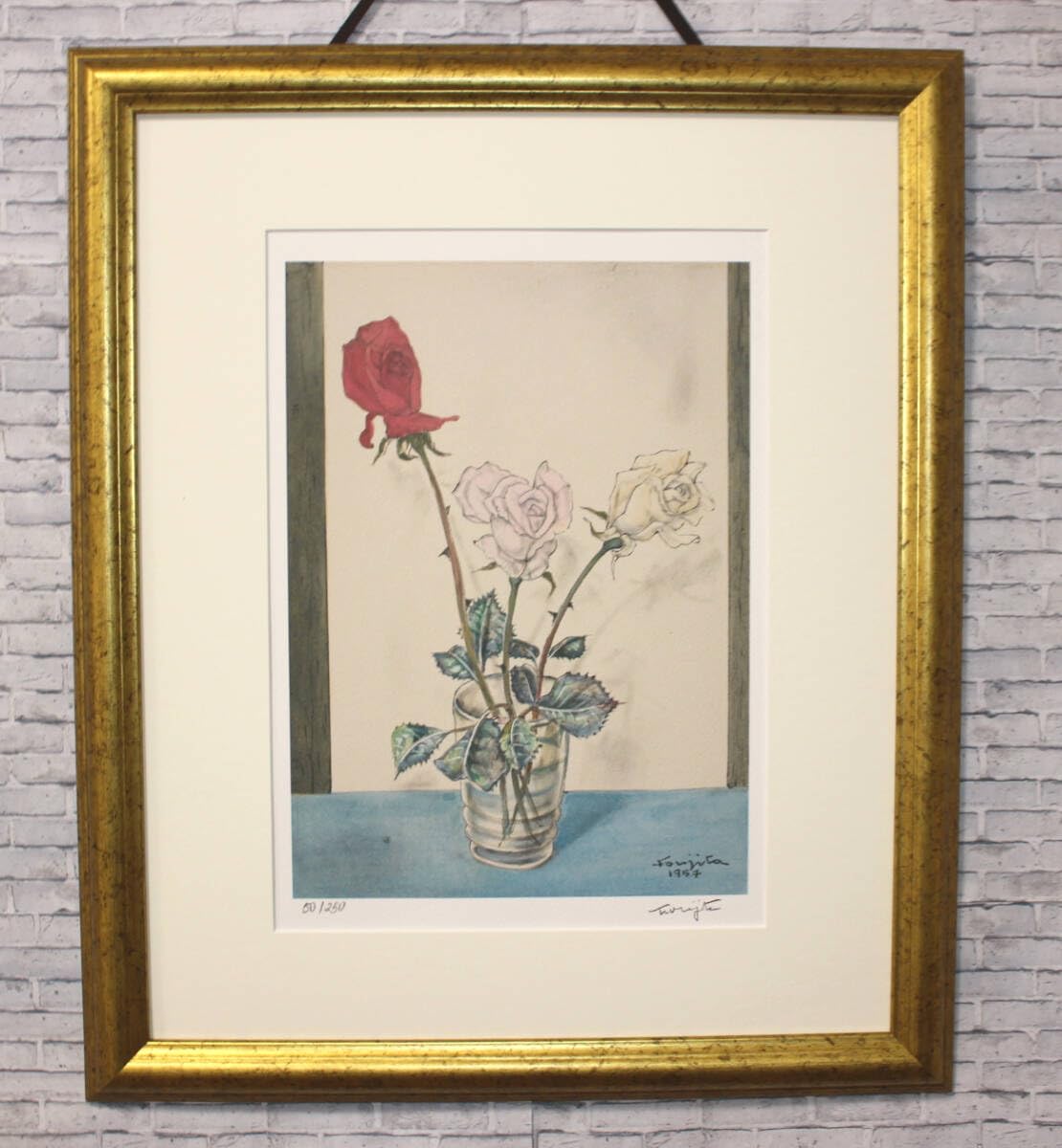 藤田嗣治 エスタンプリトグラフ「バラ」 250部限定 藤田嗣治 エスタンプリトグラフ「バラ」 250部限定